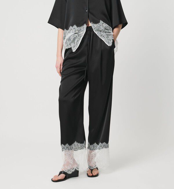 AEWEN MATOPH「＜AEWEN MATOPH＞サテンレース コンビイージーパンツ」|その他|BLACK