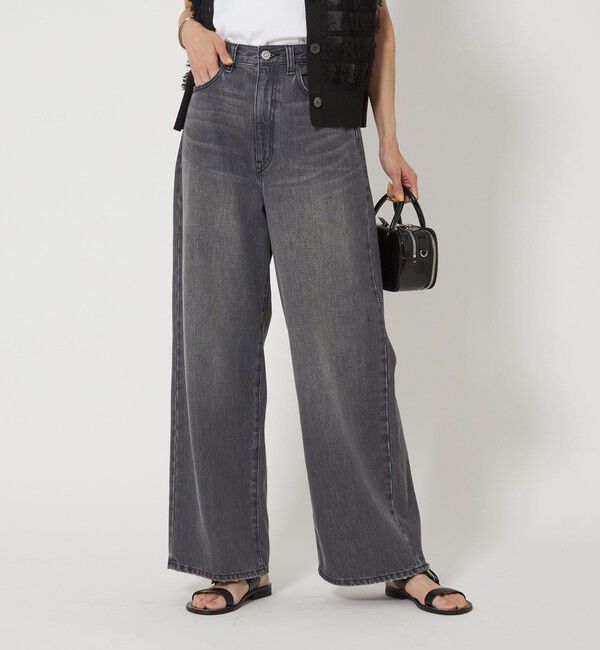 UNITED ARROWS green label relaxing「［size SHORT/TALLあり］ワイド デニム パンツ」|デニム|DK.GRAY