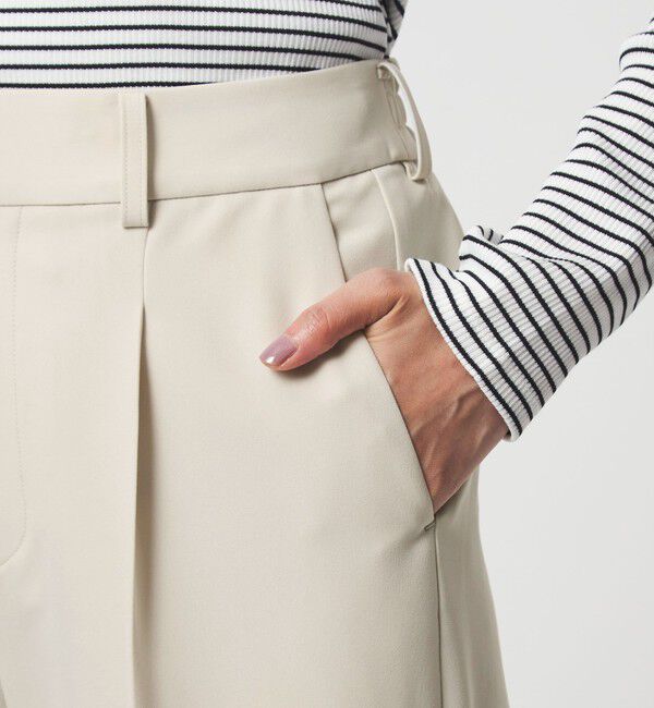 UNITED ARROWS green label relaxing「［size SHORT/TALLあり］パウドレ テーパード パンツ ナチュラル」|スラックス|