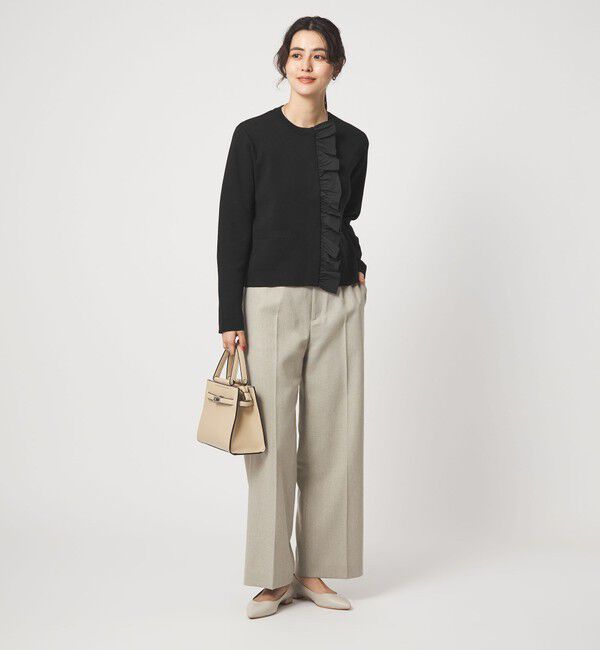 UNITED ARROWS green label relaxing「フロント フリル ニット カーディガン」|カーディガン|