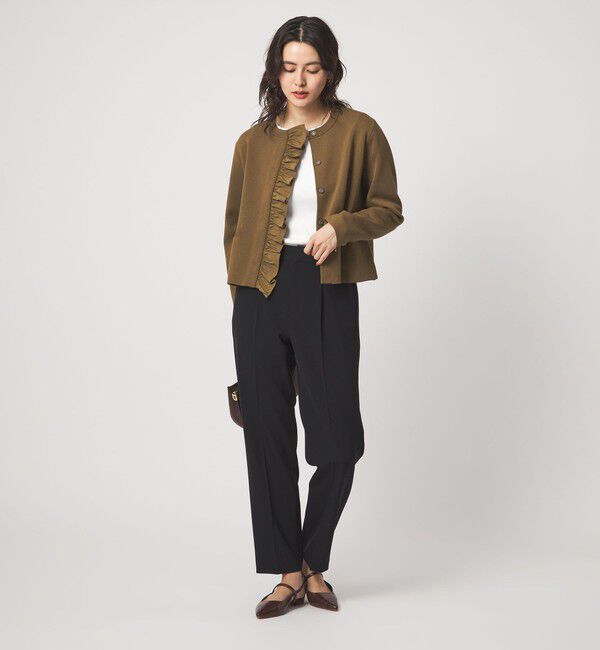 UNITED ARROWS green label relaxing「フロント フリル ニット カーディガン」|カーディガン|