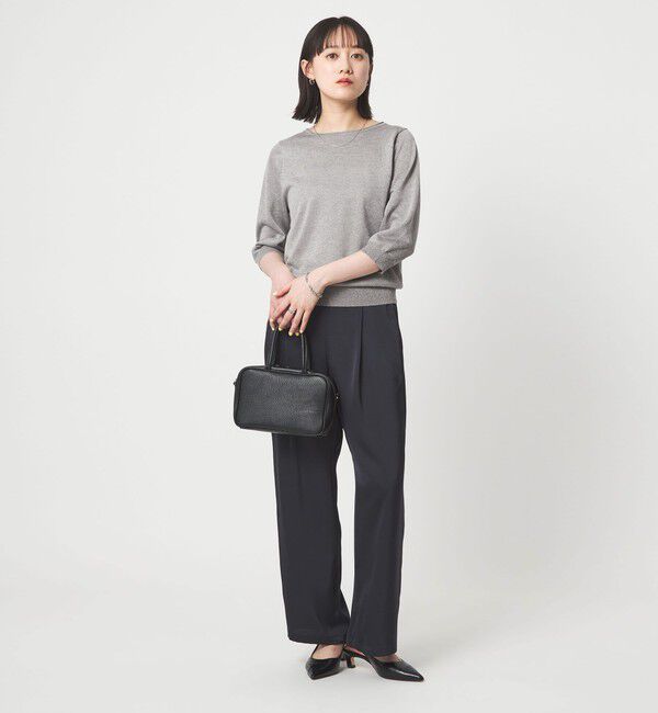 UNITED ARROWS green label relaxing「ラメ 6分袖 ニット プルオーバー」|ニット・セーター|