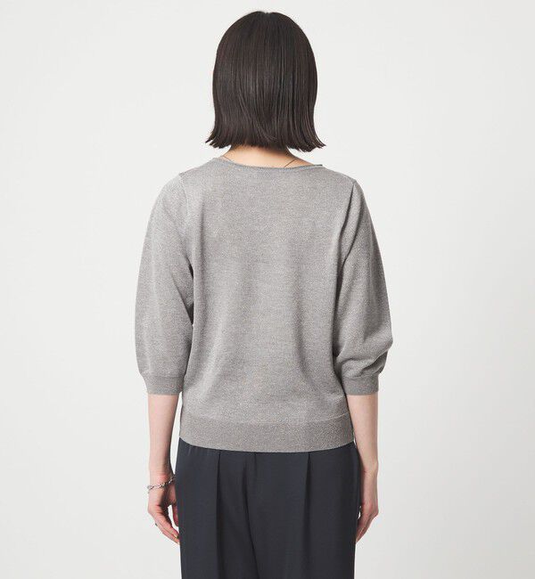 UNITED ARROWS green label relaxing「ラメ 6分袖 ニット プルオーバー」|ニット・セーター|