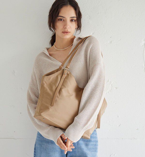UNITED ARROWS green label relaxing「【WEB限定】2WAYバックルハンドル トートバッグ / ショルダーバッグ / A4サイズ はっ水」|トートバッグ|BEIGE