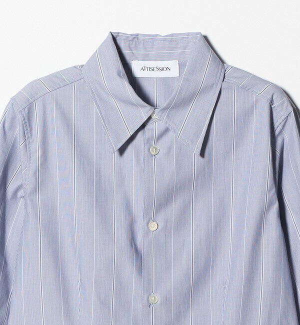 ATTISESSION「＜ATTISESSION＞コットン ストライプ スリム シャツ」|シャツ・ブラウス|
