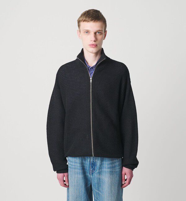 MONKEY TIME「リネン ドライバーズ ニット」|カーディガン|