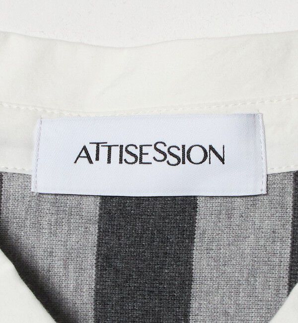 ATTISESSION「＜ATTISESSION＞コットン ストライプ ラガー シャツ」|ポロシャツ|