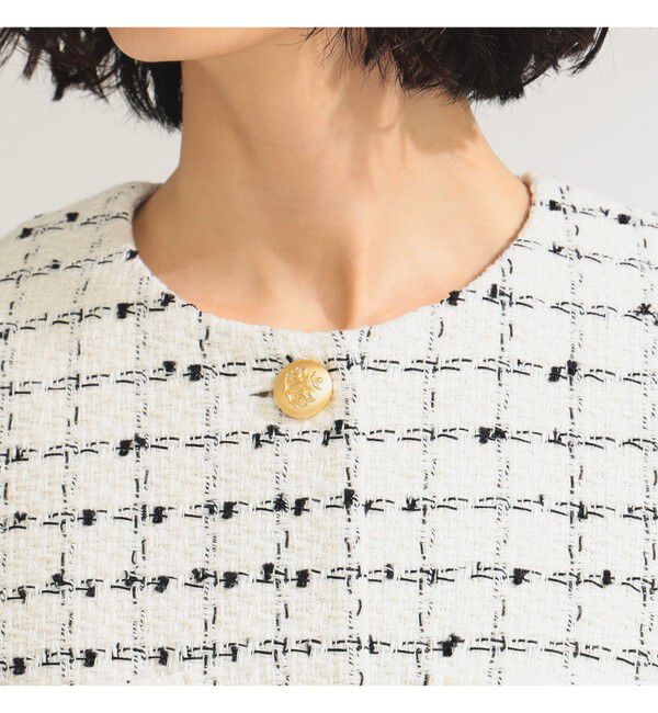 Demi-Luxe BEAMS 「ツイード ノーカラー ジャケット＊」|ダッフルコート|