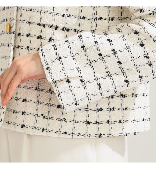 Demi-Luxe BEAMS 「ツイード ノーカラー ジャケット＊」|ダッフルコート|