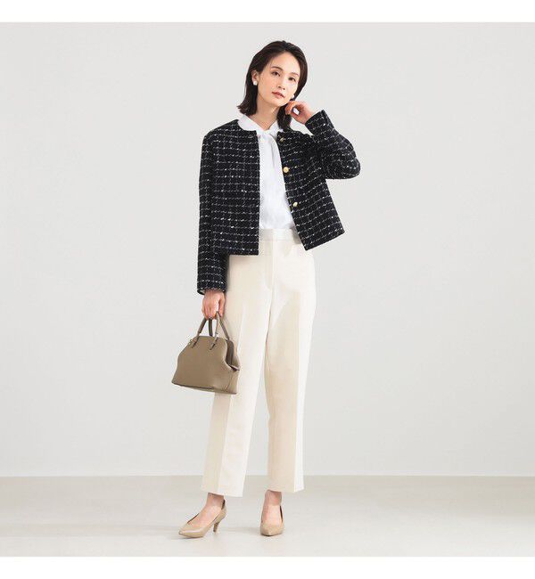 Demi-Luxe BEAMS 「ツイード ノーカラー ジャケット＊」|ダッフルコート|