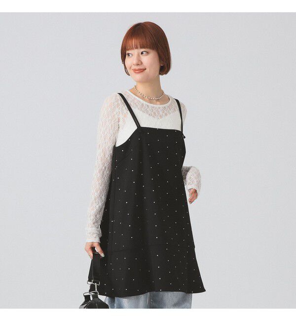 Ray BEAMS 「ドットプリント ミニ キャミワンピース」|ワンピース|