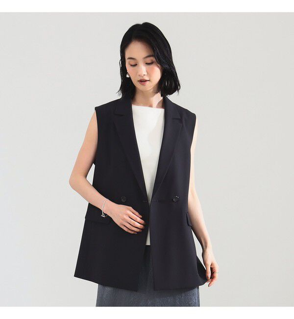 Demi-Luxe BEAMS 「トロピカル 2ボタン ジレ」|ダウン|