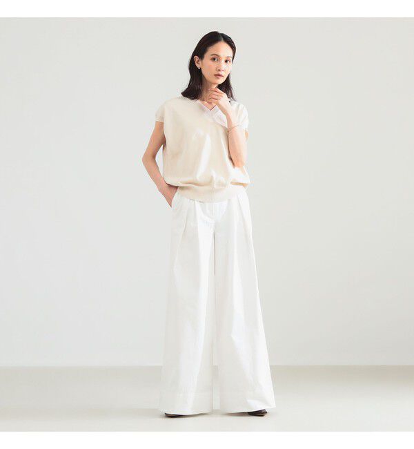 Demi-Luxe BEAMS 「BATONER / コットン Vネック ベスト」|ニット・セーター|