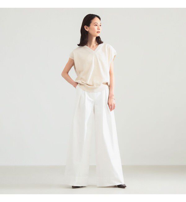 Demi-Luxe BEAMS 「BATONER / コットン Vネック ベスト」|ニット・セーター|