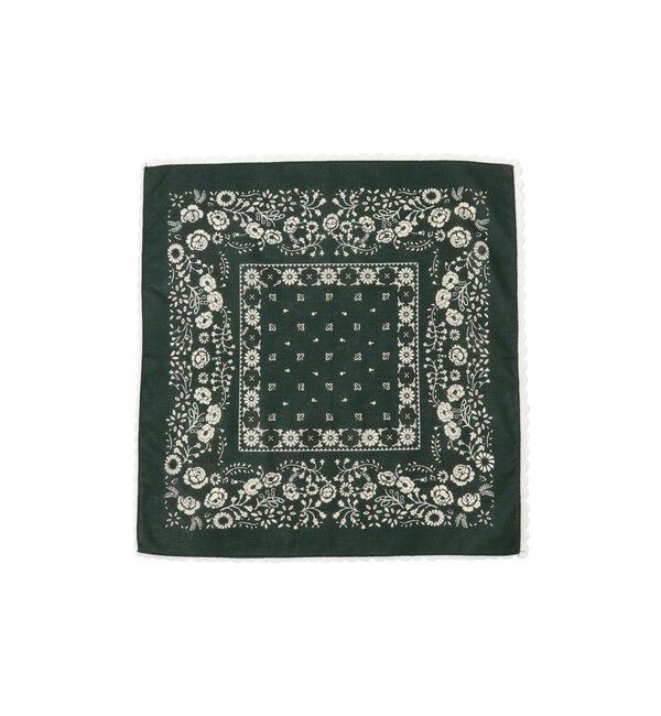 BEAMSBOY「2WAY フラワー バンダナ」|ハンカチ|D.GRN