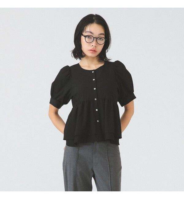 Ray BEAMS 「ティアード 2Way パフ スリーブ ブラウス」|シャツ・ブラウス|BLACK