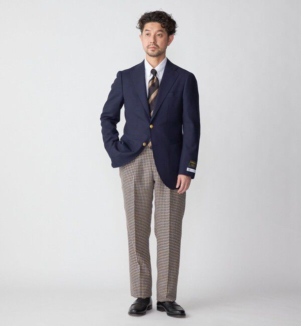 SHIPS「SHIPS: ラグジュアリー シェパードチェック ツープリーツ パンツ」|チノ|