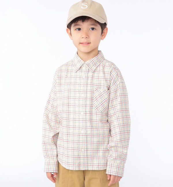 SHIPS KIDS「SHIPS KIDS:100～130cm / ネル チェック ボタンダウン シャツ」|シャツ・ブラウス|