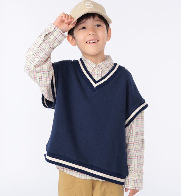 SHIPS KIDS「SHIPS KIDS:100～130cm / ネル チェック ボタンダウン シャツ」|シャツ・ブラウス|