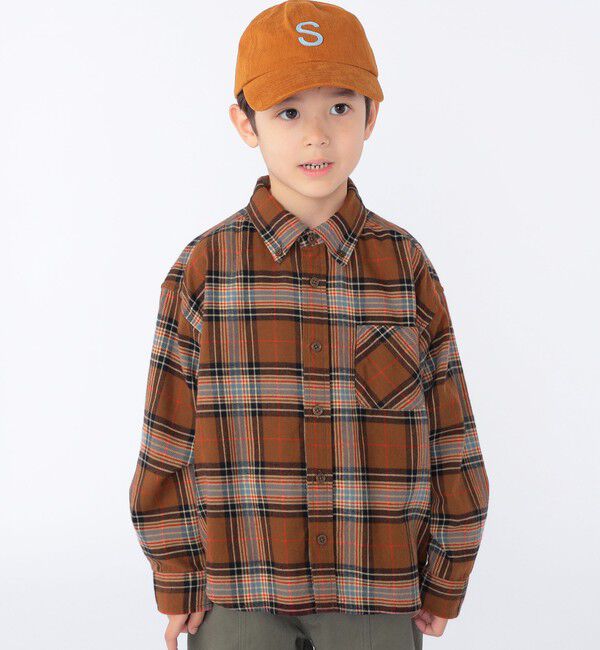 SHIPS KIDS「SHIPS KIDS:100～130cm / ネル チェック ボタンダウン シャツ」|シャツ・ブラウス|