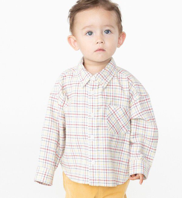 SHIPS KIDS「SHIPS KIDS:80～90cm / ネル チェック ボタンダウン シャツ」|シャツ・ブラウス|