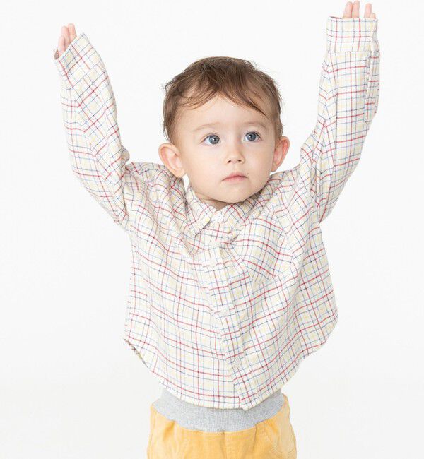 SHIPS KIDS「SHIPS KIDS:80～90cm / ネル チェック ボタンダウン シャツ」|シャツ・ブラウス|