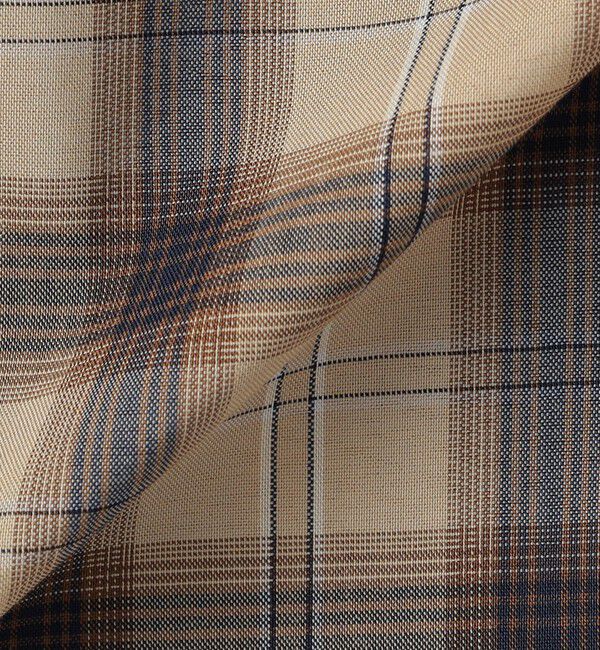 SHIPS KIDS「SHIPS KIDS:140～150cm / プリーツ カラー 長袖 チェック ブラウス」|シャツ・ブラウス|