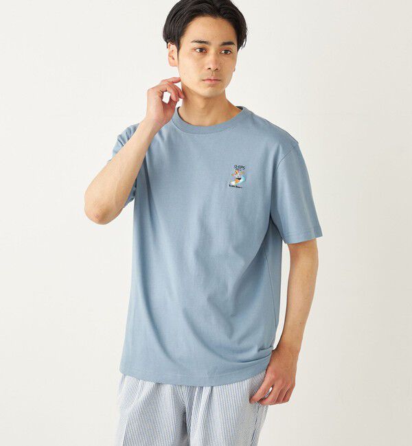 SHIPS Colors 「SHIPS Colors:TeddyBear(R) プリント & ステッチ TEE◇」|Tシャツ・カットソー|ブルー