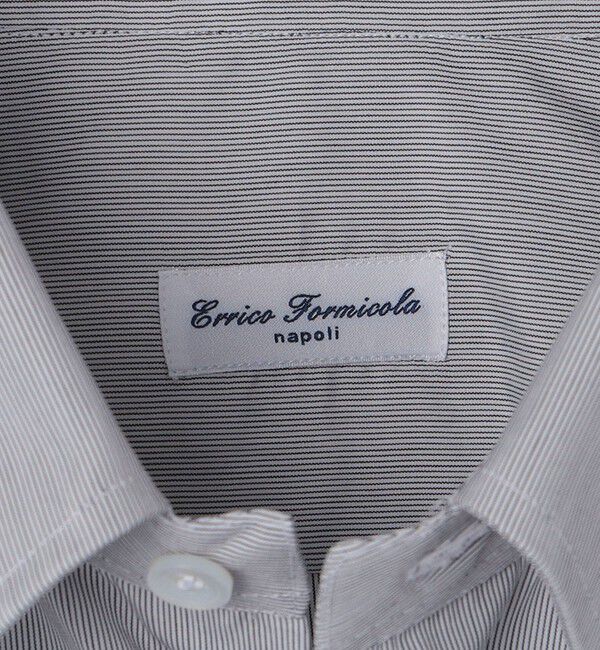 SHIPS「【SHIPS別注】Errico Formicola: ヘアライン ストライプ タブカラー シャツ」|シャツ・ブラウス|