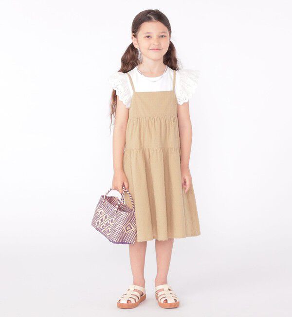 SHIPS KIDS「SHIPS KIDS:100～130cm / レース フリル 半袖 TEE」|Tシャツ・カットソー|