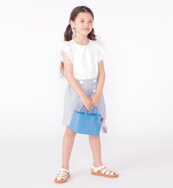 SHIPS KIDS「SHIPS KIDS:100～130cm / レース フリル 半袖 TEE」|Tシャツ・カットソー|