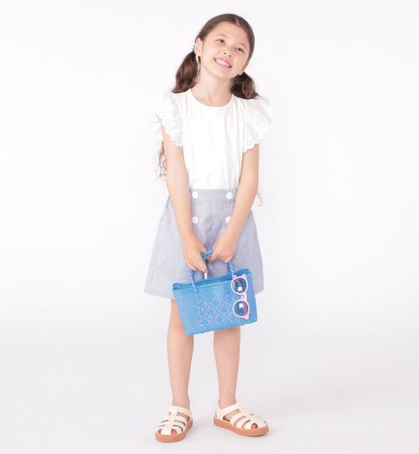 SHIPS KIDS「SHIPS KIDS:100～130cm / レース フリル 半袖 TEE」|Tシャツ・カットソー|