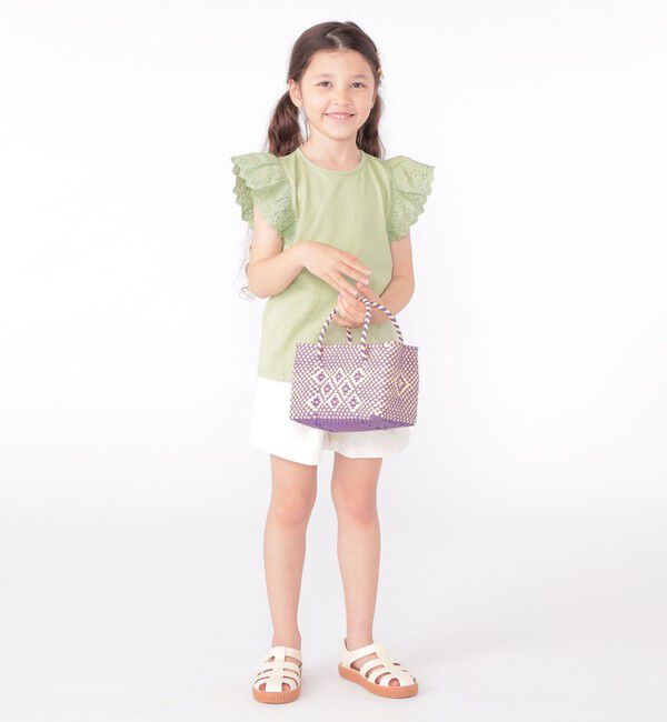 SHIPS KIDS「SHIPS KIDS:100～130cm / レース フリル 半袖 TEE」|Tシャツ・カットソー|