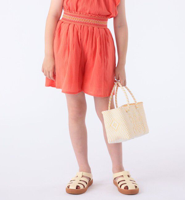 SHIPS KIDS「SHIPS KIDS:100～130cm / スモッキング キュロット」|キュロット|ピンク系