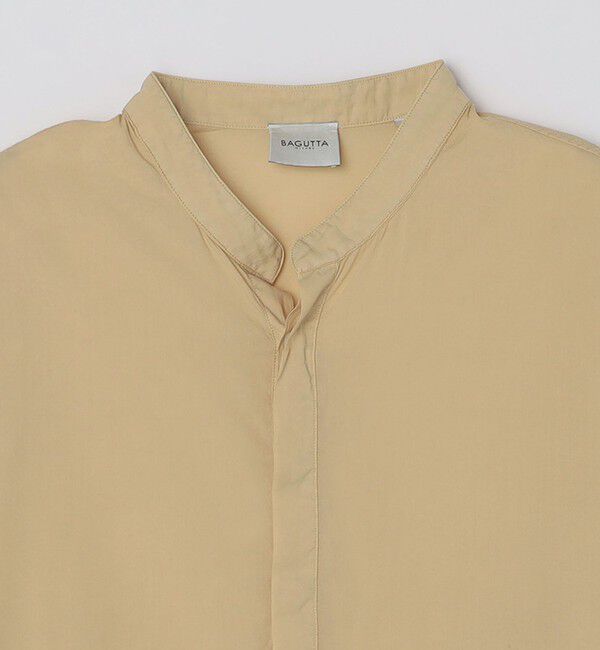 SHIPS「BAGUTTA: コットン ポプリン プルオーバー バンドカラー シャツ」|シャツ・ブラウス|