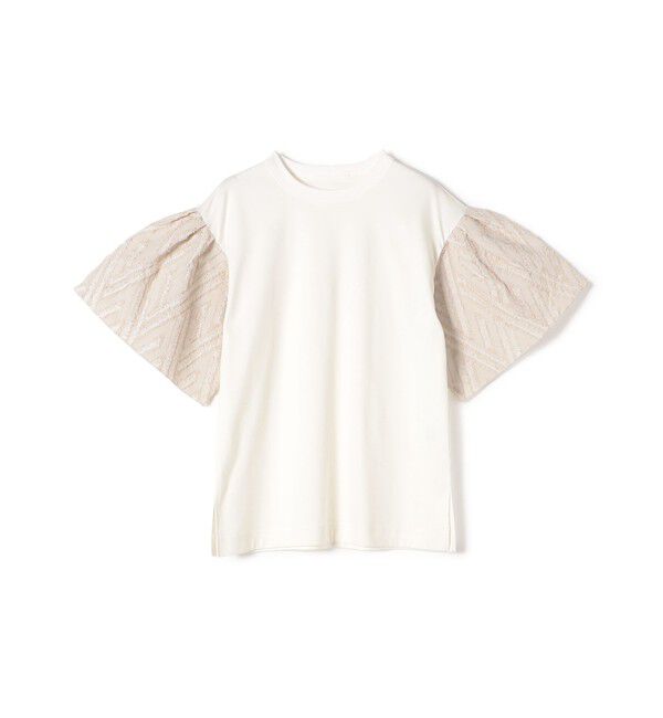 SHIPS for women「Giboulee:〈手洗い可能〉カット ジャカード コンビ プルオーバー」|Tシャツ・カットソー|ベージュ系