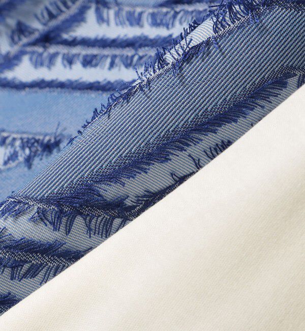 SHIPS for women「Giboulee:〈手洗い可能〉カット ジャカード コンビ プルオーバー」|Tシャツ・カットソー|