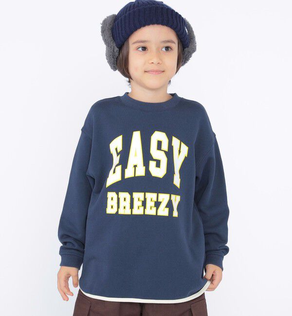 SHIPS KIDS「SHIPS KIDS:100～130cm / パイピング カレッジ ロゴ スウェット」|スウェット・ジャージ|ネイビー