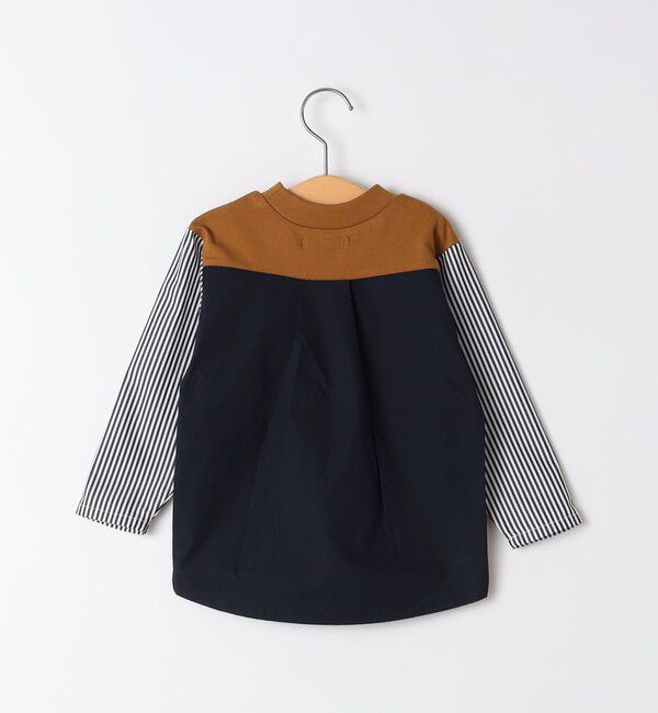 SHIPS KIDS「SHIPS KIDS:80～90cm / パターン 切替 長袖 TEE」|Tシャツ・カットソー|