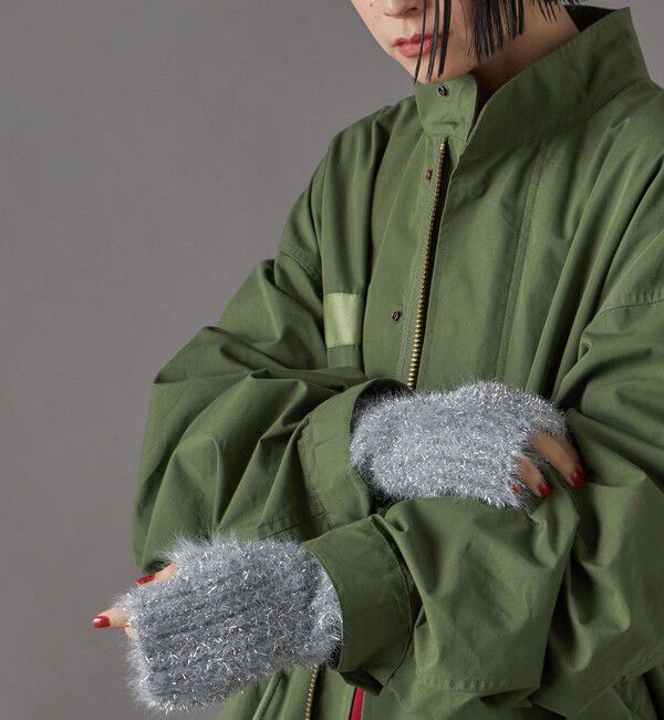 SHIPS for women「ラメ アーム ウォーマー」|手袋|シルバー