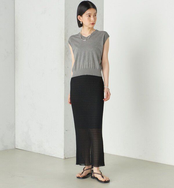 SHIPS for women「《予約》Wai＋:ジャカード シアー スカート」|スカート|