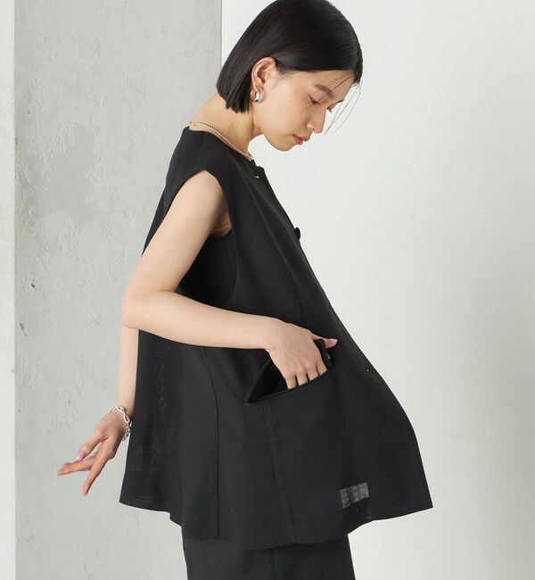 SHIPS for women「《予約》Wai＋:〈手洗い可能〉リネン ライク ベスト」|ベスト・ジレ|