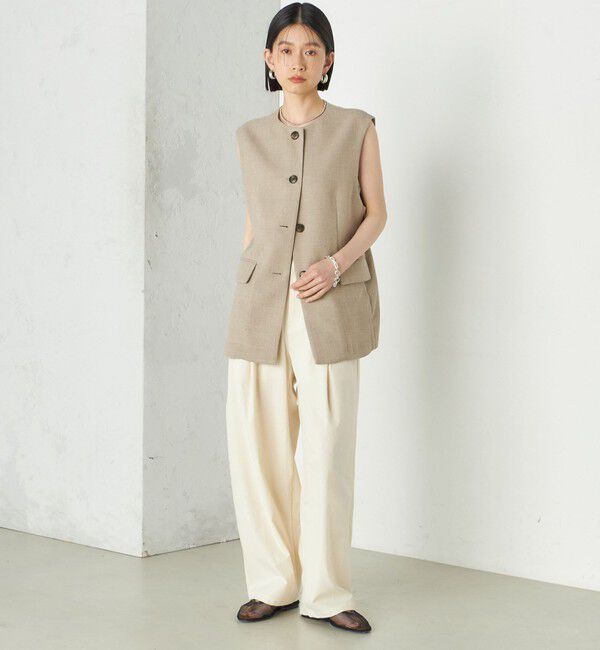 SHIPS for women「《予約》Wai＋:〈手洗い可能〉リネン ライク ベスト」|ベスト・ジレ|
