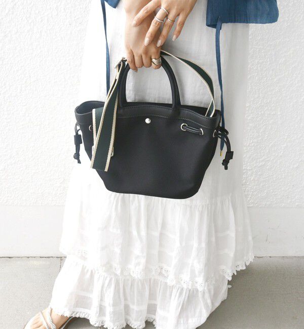 SHIPS for women「【WEB限定】テープ ショルダー ドロスト バッグ」|ショルダー・メッセンジャー|ブラック