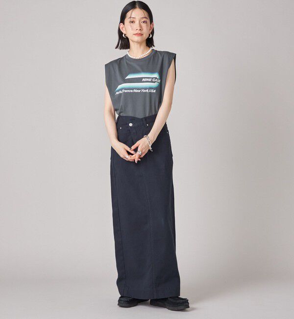 SHIPS for women「SHIPS NINE CASE:ロゴ ノースリーブ TEE」|Tシャツ・カットソー|