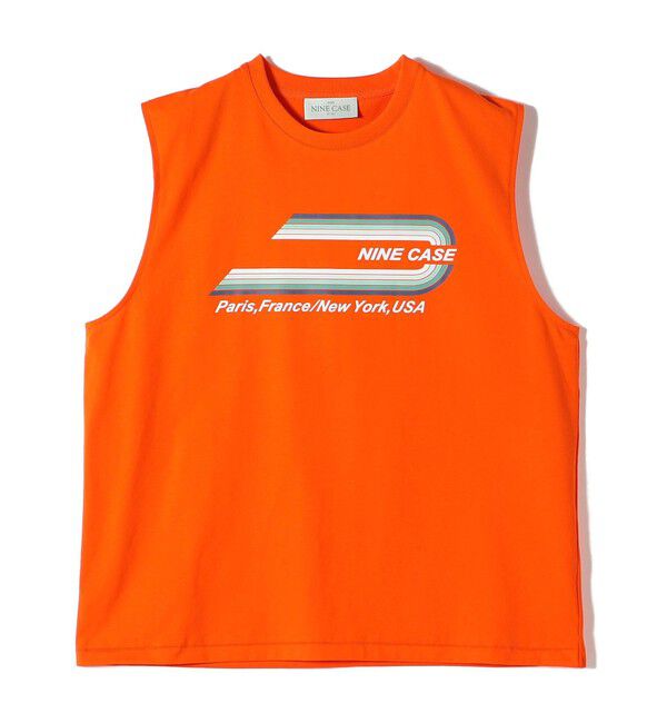 SHIPS for women「SHIPS NINE CASE:ロゴ ノースリーブ TEE」|Tシャツ・カットソー|