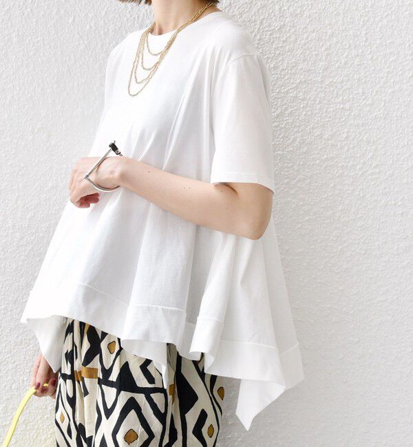 SHIPS for women「ヘムフレア ショート スリーブ プルオーバー」|Tシャツ・カットソー|