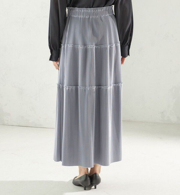 SHIPS for women「〈手洗い可能〉サテン プリーツ ティアード スカート」|スカート|