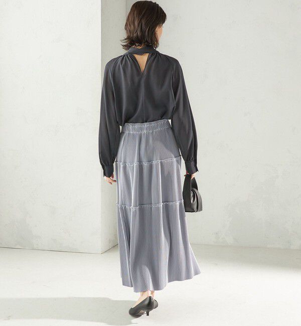 SHIPS for women「〈手洗い可能〉サテン プリーツ ティアード スカート」|スカート|