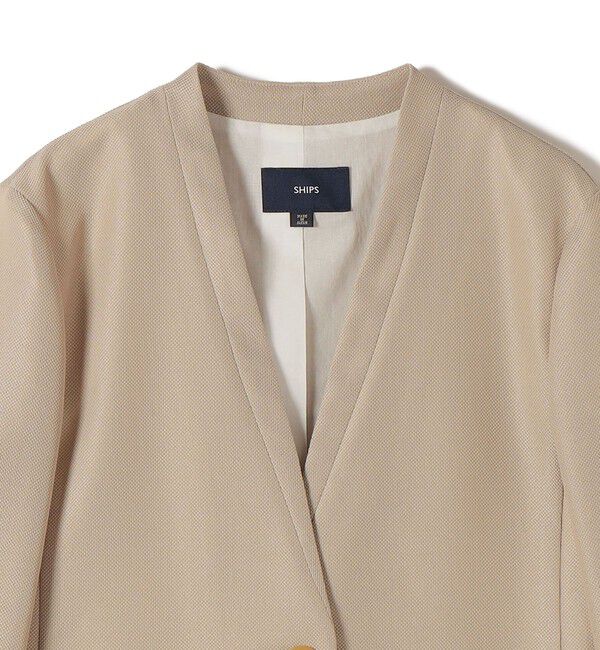 SHIPS for women「〈手洗い可能〉カラミ ノーラペル ジャケット」|ノーカラージャケット|